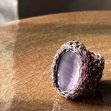Load image into Gallery viewer, Medium Stone Ring, Cat Eye Purple