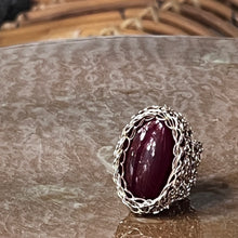 Load image into Gallery viewer, Big Stone Ring, Red Jade