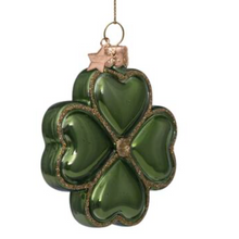 Load image into Gallery viewer, Ornament Glass Green Opal Clover