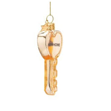 Load image into Gallery viewer, Ornament glass shiny gold key - New Home
