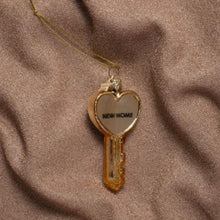 Load image into Gallery viewer, Ornament glass shiny gold key - New Home