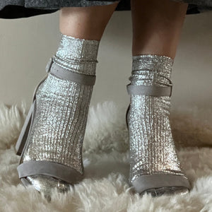 Metallic Glitter Socks Ribbed