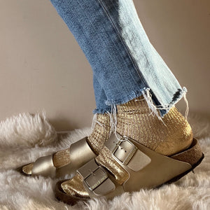 Metallic Glitter Socks Ribbed