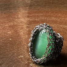 Load image into Gallery viewer, Big Stone Ring, Cat Eye Green
