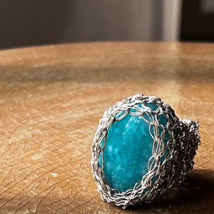 Medium Stone Ring, Green Turquoise