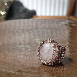 Medium Stone Ring, Rose Quartz