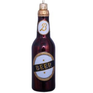 Ornament Glass Brown Beer Bottle