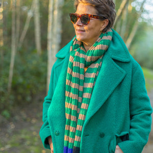 Striped scarf Green & Sand