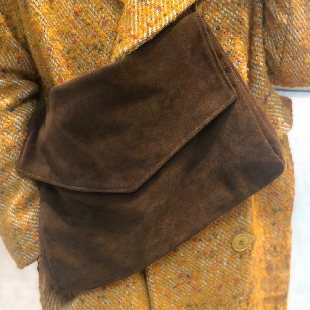 XL Clutch Velvet Tabac