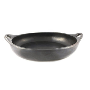 Black Pottery Oval Oven Dish with Handle